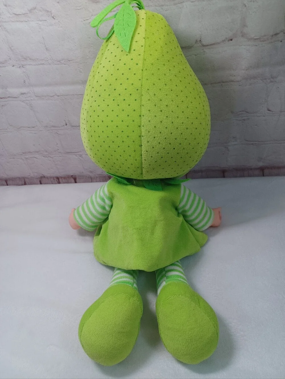 rare pear baby musical plush doll talking fruit vintage green 17